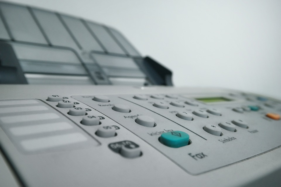 buttons on fax machine